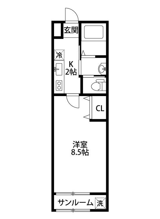 ＯＷＬ 102号室 間取り