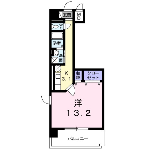 プラシード 310号室 間取り