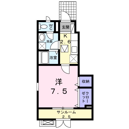 メリオル 105号室 間取り