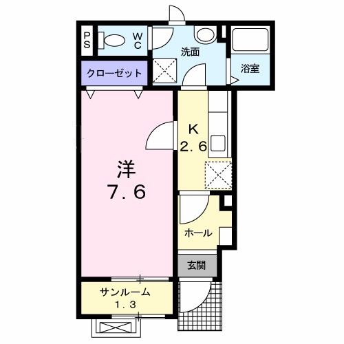 ポローニア 102号室 間取り