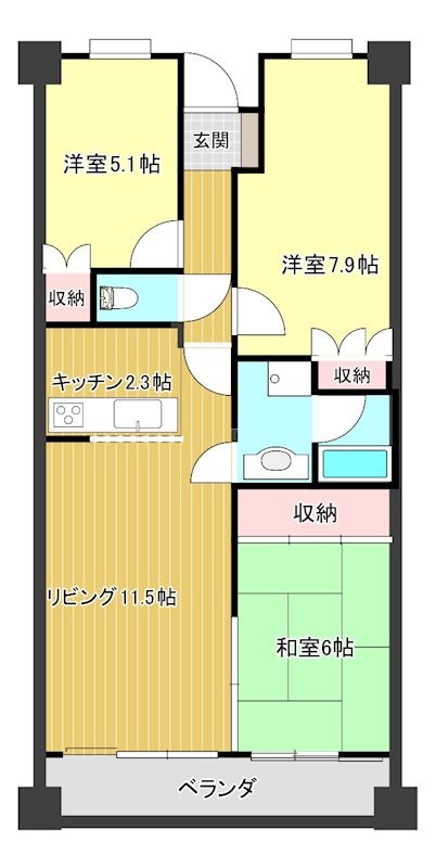 サーパス新和 205号室 間取り