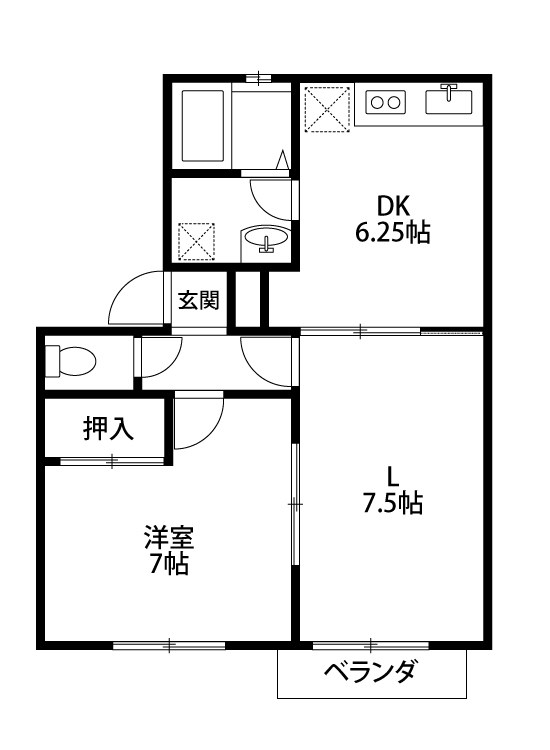 フレーシア 203号室 間取り