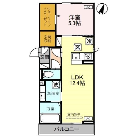 (仮)D-ROOM新和4丁目 101号室 間取り