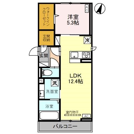 (仮)D-ROOM新和4丁目 201号室 間取り