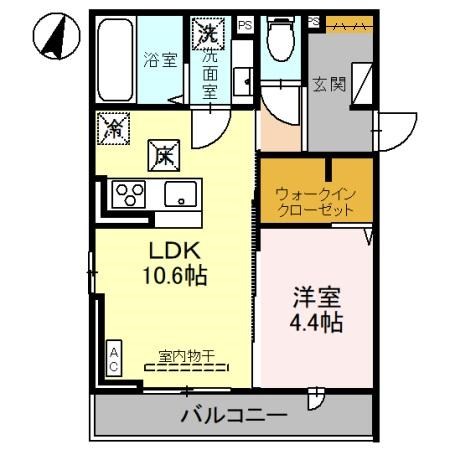 (仮)D-ROOM本馬越 101号室 間取り