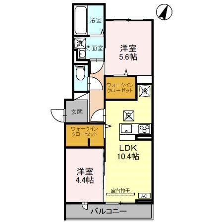 (仮)D-ROOM本馬越 103号室 間取り