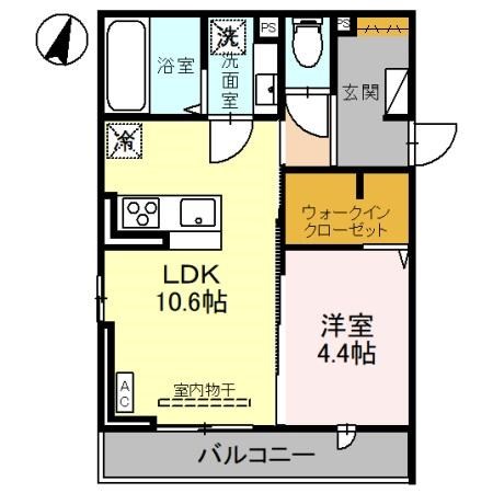 (仮)D-ROOM本馬越 201号室 間取り