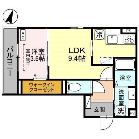 (仮)D-ROOM本馬越 202号室 間取り