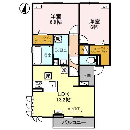 (仮)D-ROOM幸町 101号室 間取り