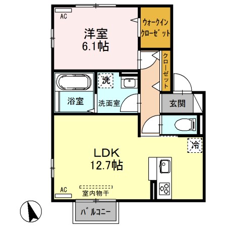 アトリオ亀貝 202号室 間取り