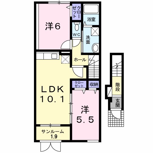 エスペランサⅡ 202号室 間取り