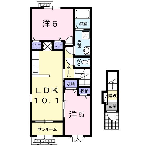 アンジェリケ 201号室 間取り