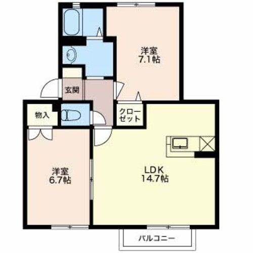 サンミッシエルユウ 202号室 間取り