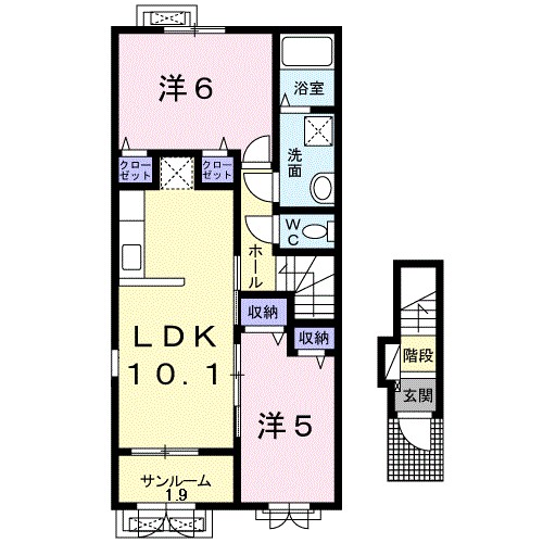 ジュネスＳＫⅡ 201号室 間取り