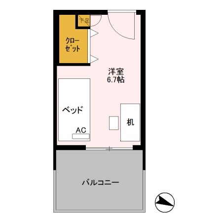 ロイヤルパークスER万代　Share万代 303-E号室 間取り