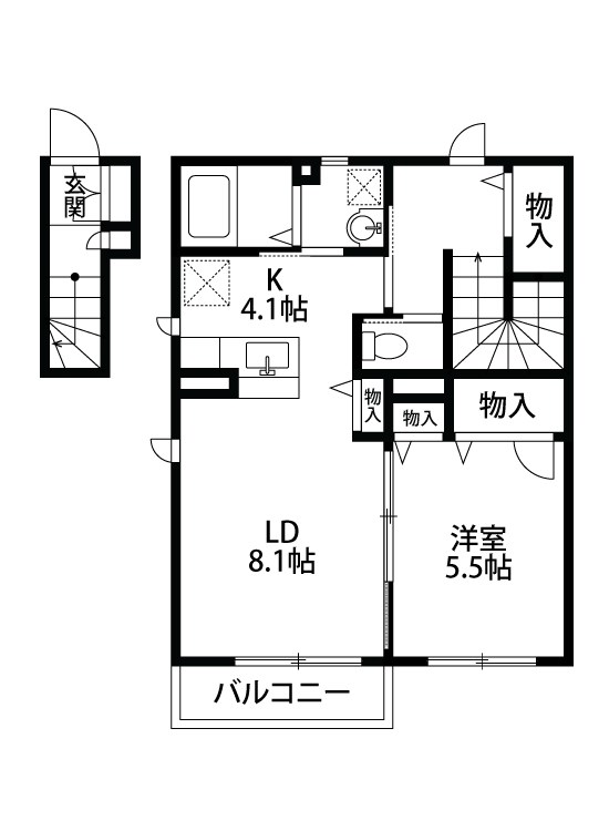 ロックブリッジ 202号室 間取り