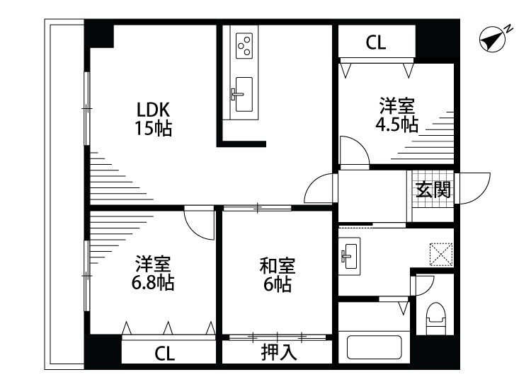 ロイヤル上大川前 間取り図