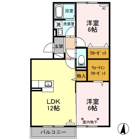 プリモディーネ  B303号室 間取り