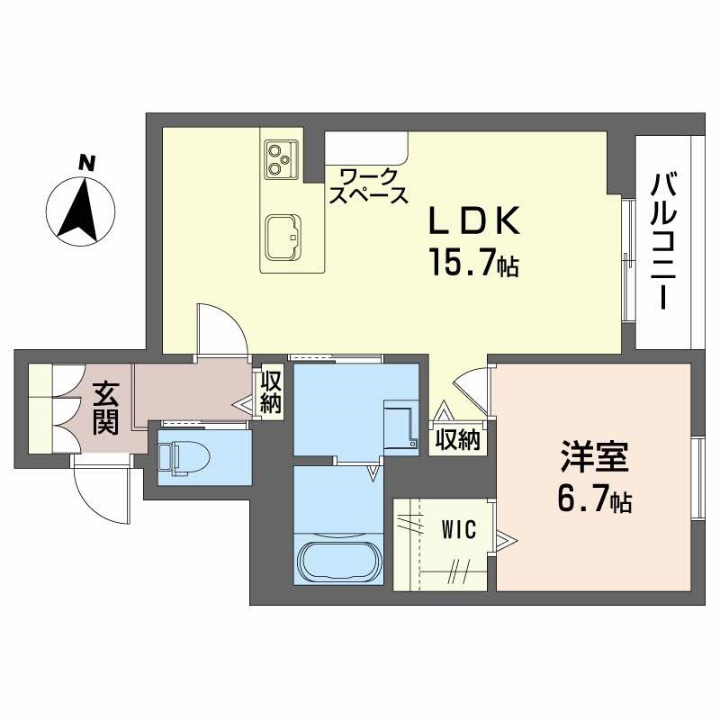 ベレオ万代 203号室 間取り