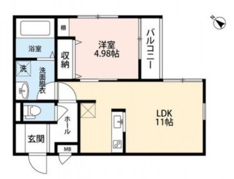 イニエ万代 104号室 間取り