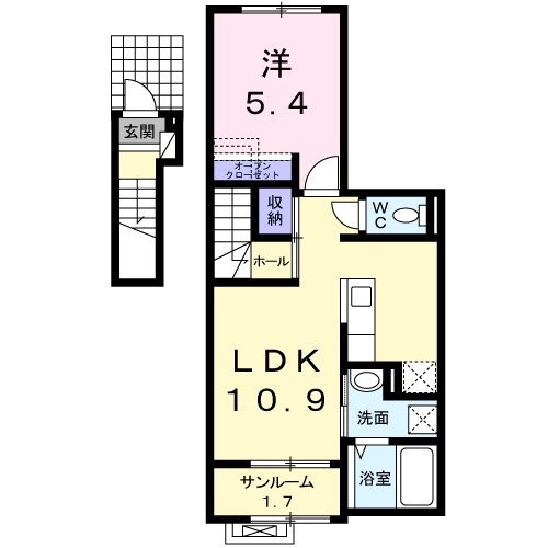 ペルトⅠ 202号室 間取り