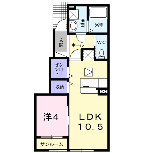 ラハイナ 102号室 間取り