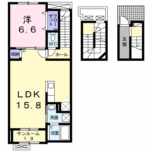 クエストＣ 302号室 間取り