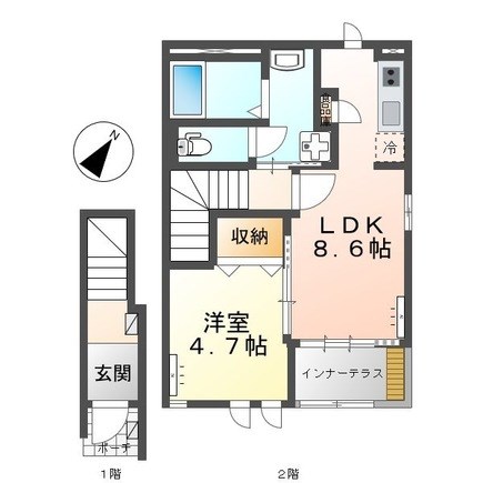 メリーコート 202号室 間取り