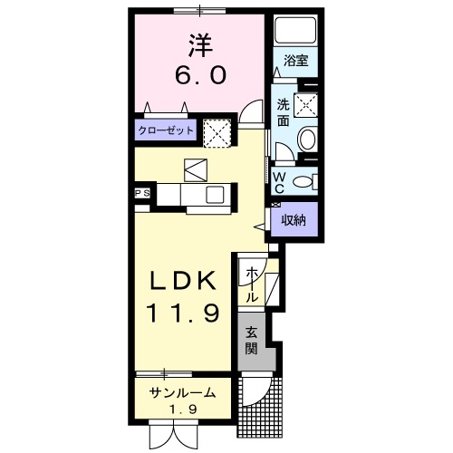 くつろぎ 102号室 間取り