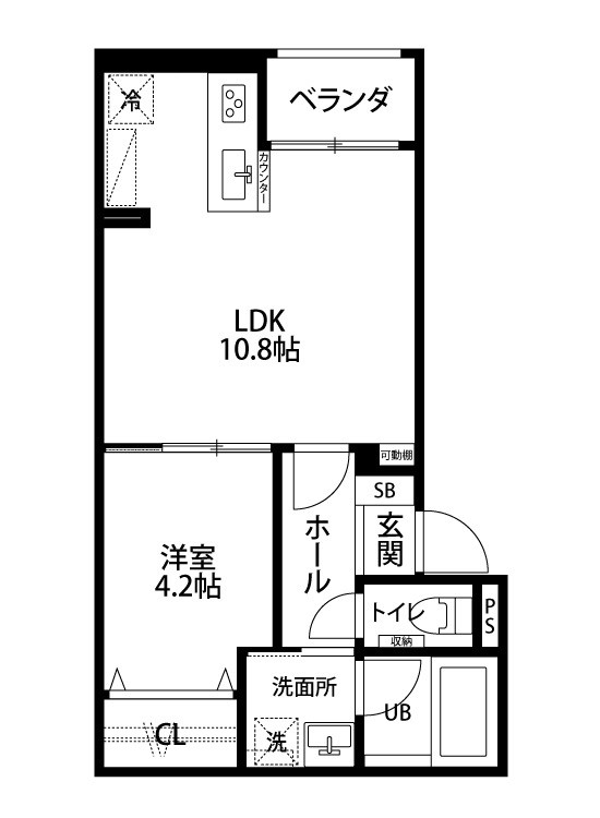 グローリッジ白山 102号室 間取り