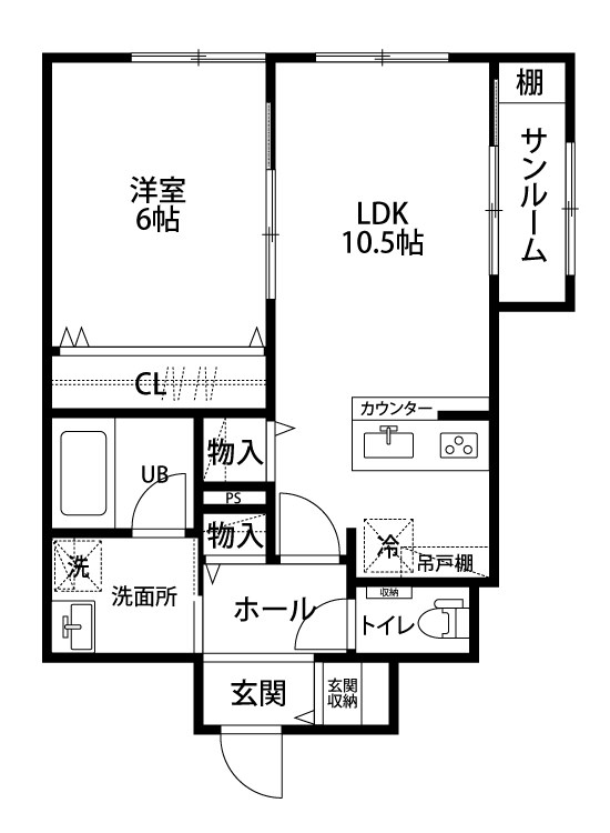 フューチャー下早通 102号室 間取り