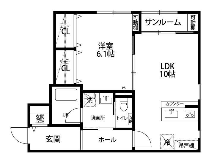 フューチャー下早通 103号室 間取り