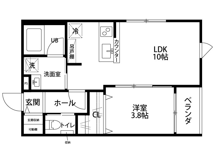 Aoura上大川 201号室 間取り