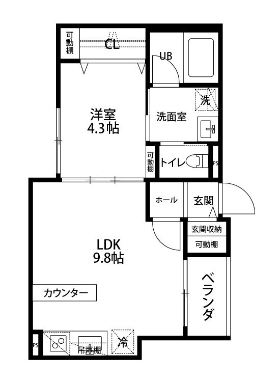 Aoura上大川 202号室 間取り