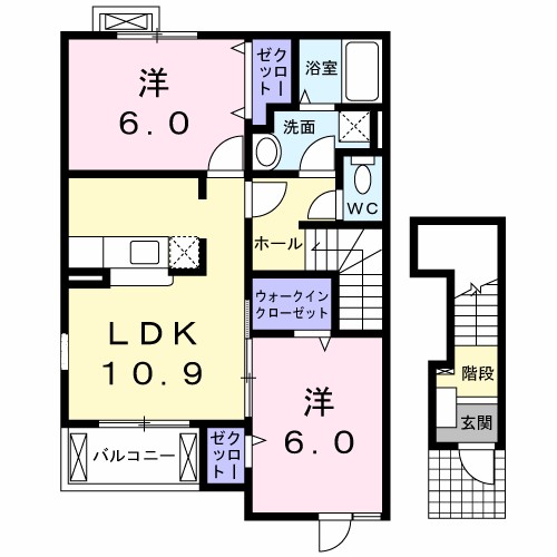 Ｔ・パセオ 201号室 間取り