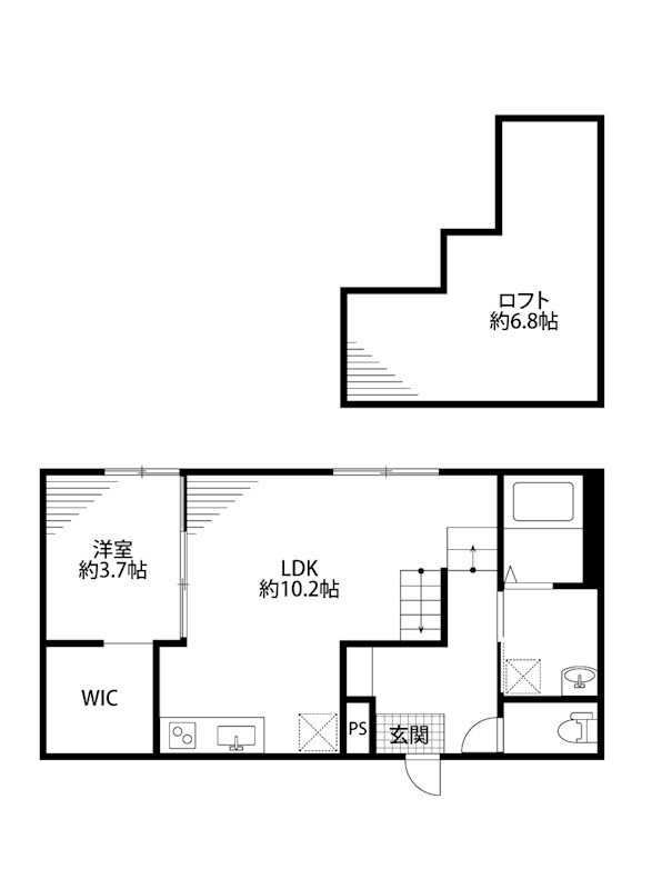 75apartment.神道寺南 103号室 間取り