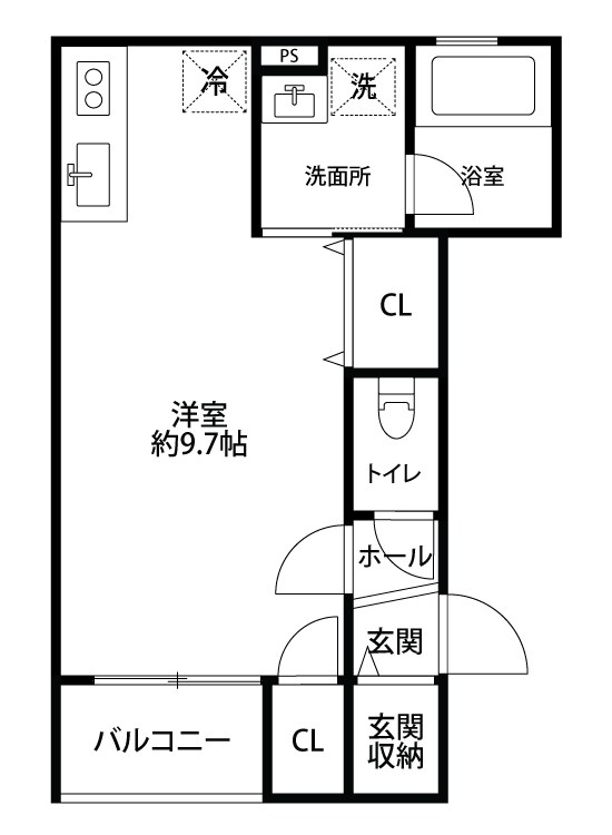 Lagure紫竹山 301号室 間取り