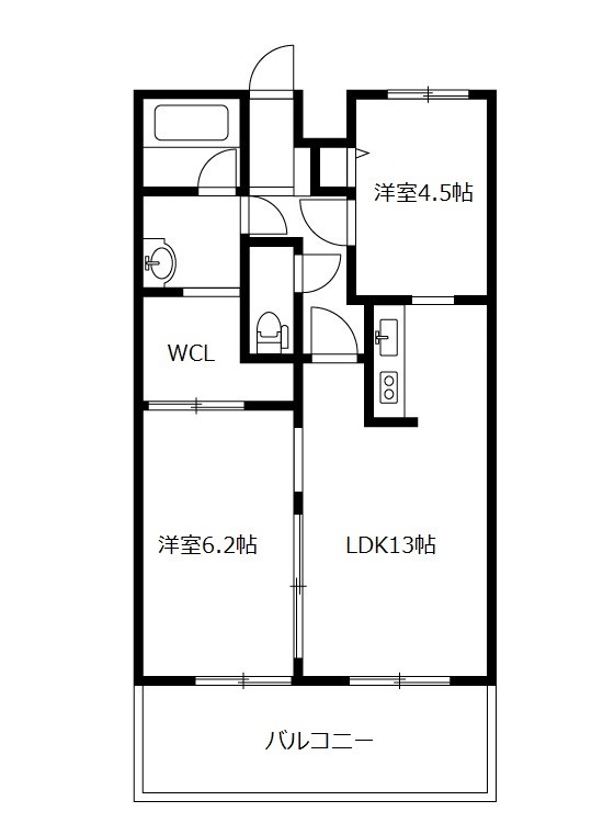 kokomo天神尾 405号室 間取り