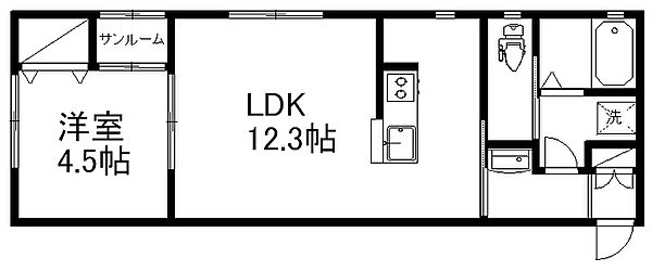 コンフォーレ 102号室 間取り