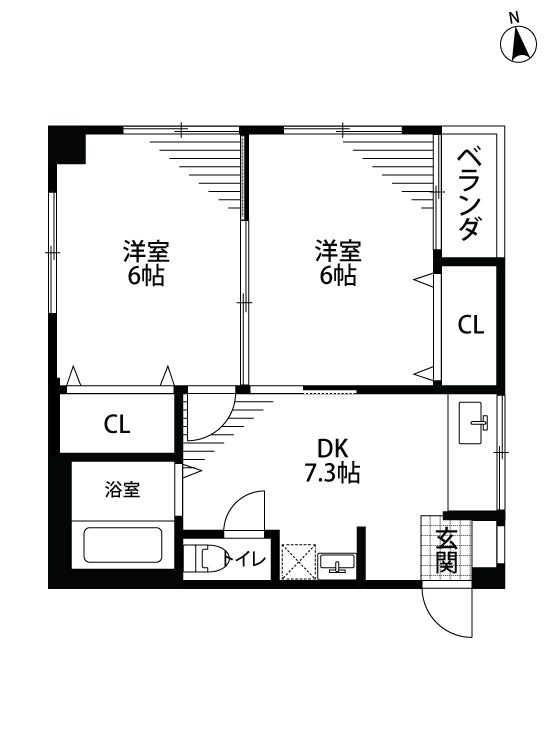 第2ロイヤル礎 401号室 間取り