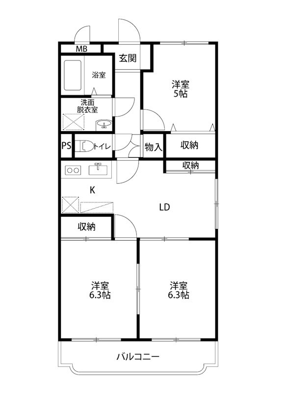 シャルム壱番館 103号室 間取り