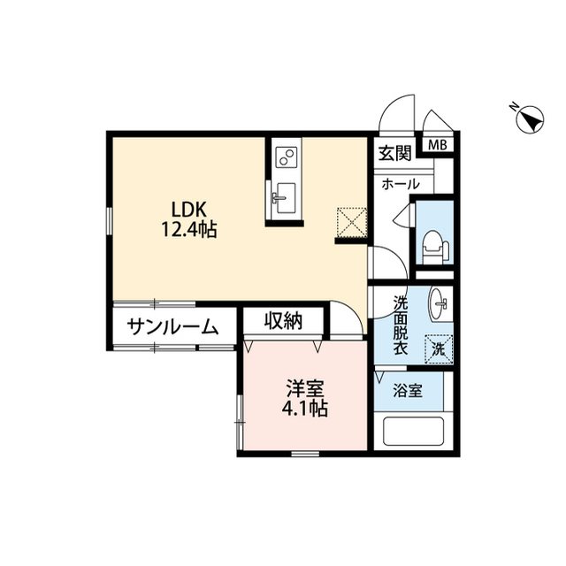 イニエ万代 102号室 間取り