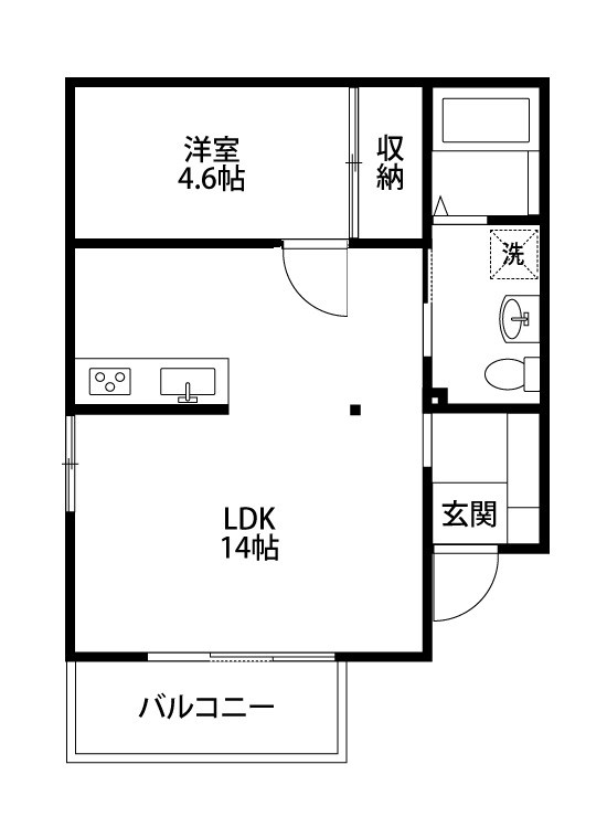 さくらハウス 1-2号室 間取り
