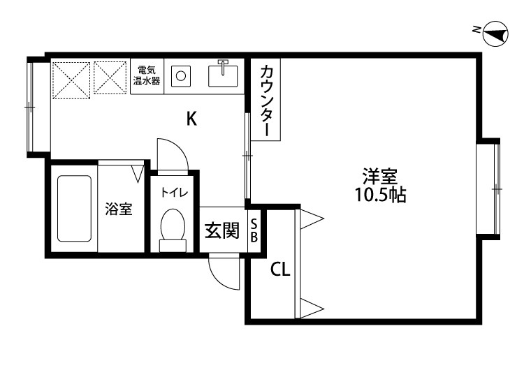 クレインウッド 105号室 間取り