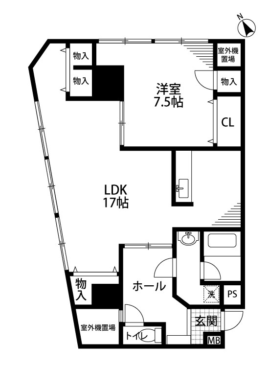 ロイヤル礎 501号室 間取り