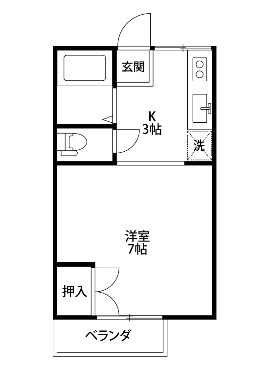 グリーンハイムⅡ A-2号室 間取り