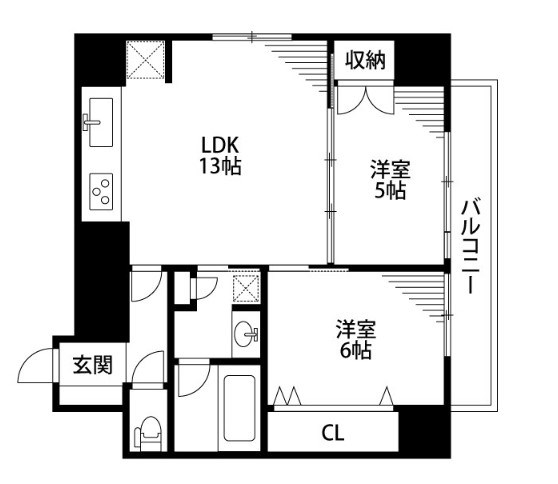 ダイアパレス市役所前 404号室 間取り