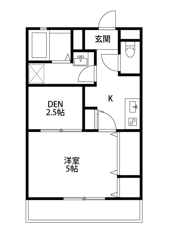 アーバン上大川前 103号室 間取り