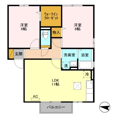 ファミィールB 102号室 間取り