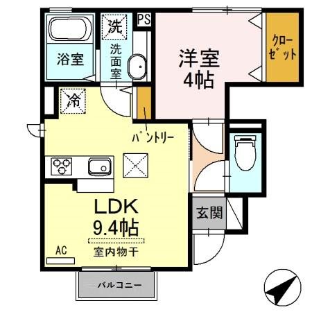 グレイス コート 101号室 間取り